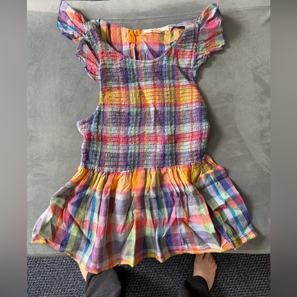 Miami Multicolor Plaid Peblum Top